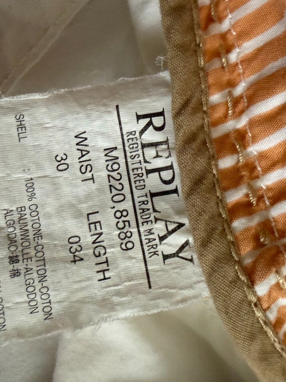 Replay Jeans Mens White Cargo Pants Y2K White Lightweight 30 - Picture 5 of 5